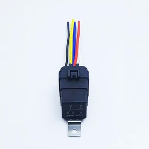 40/30 amps 12VDC 5-pin Waterproof Relay, Heavy-Duty 12/16AWG tin-Plated Copper Wire with 5-pin Harness, 12VDC Waterproof SPDT Pure Copper Coil Automotive Relay -1 Pack