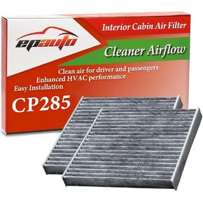 2 Pack - EPAuto CP285 (CF10285) Premium Cabin Air Filter includes Activated Carbon