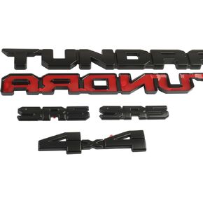 Blackout Emblem Overlays 5Pcs Compatible with Tundra 2022 2023 2024 2025 ABS Plastic Badge Emblems Overlay 0505 with Strong Adhesive Matte Black