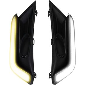 Dual Color White DRL Daytime Running Light/Amber Turn Signal, Front Bumper Fog Lamps DRL Driving Signal Lights, 2017-2019 Compatible with Honda CR-V CRV - White DRL w/Amber Turn Signal