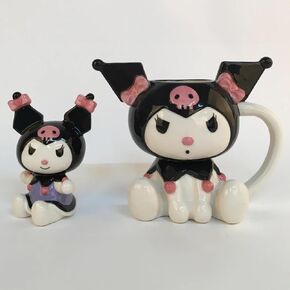Blue Sky Clayworks Kuromi القدح التصويرية والتمثال ، مجموعة هدايا من 2 ، Sanrio ، Home & Kitchen Accessories ، Ceramic ، 24019