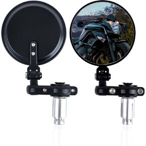 Motorcycle Bar End Mirrors - 7/8" (22mm) Adjustable Handlebar Rear View Mirrors Compatible With Honda GROM MSX125 CB500F Yamaha MT-03 MT-07 FZ-07 MT-09 MT-10 Kawasaki Z125 pro Z650 Z750 Z800 Z900
