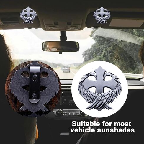 Clips Guardian Angel Visor Clip - Guardian Angel Congor Clips للسيارات ، أجنحة الفولاذ المقاوم للصدأ عبر Sunshade Clip Driver Gift in Kuwait