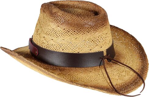 قبعة كاوبوي من ويسترن اوتباك للرجال والنساء مصنوعة من قماش القش, يو اس ايه 1, One Size in Kuwait