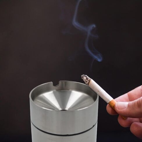 JOCHA Car Ashtray with lid smell proof Stainless Steel Portable Smokeless Detachable Windproof Self Extinguishing Butt Bucket Ash Tray for Most Car Cup Holder for Outdoor Travel Home Office (Silver) in Saudi Arabia
