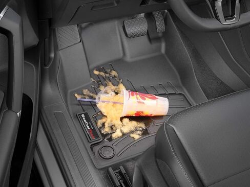 WeatherTech Custom Fit FloorLiners for Toyota Tacoma (Automatic, Double Cab) - 1st & 2nd Row (4412991-448722), Black in Saudi Arabia