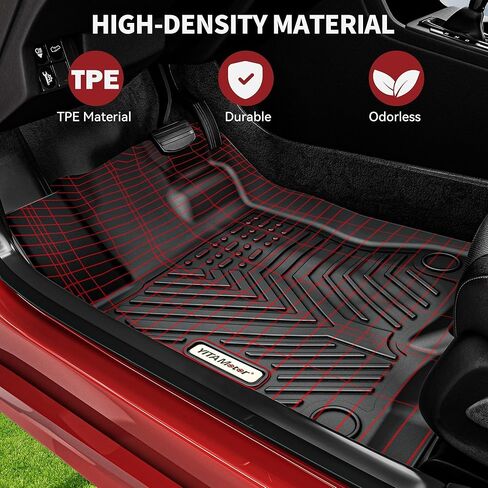 YITAMOTOR Floor Mats for Chrysler Pacifica 2017-2026 7/8 Passenger (No Hybrid) & Voyager 2020-2026, Custom Fit All Weather Anti-Slip TPE Rubber Automotive Accessories, 3 Row & Cargo Liner Set, Black in Kuwait