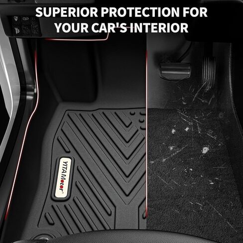 YITAMOTOR Floor Mats for Chrysler Pacifica 2017-2026 7/8 Passenger (No Hybrid) & Voyager 2020-2026, Custom Fit All Weather Anti-Slip TPE Rubber Automotive Accessories, 3 Row & Cargo Liner Set, Black in Saudi Arabia