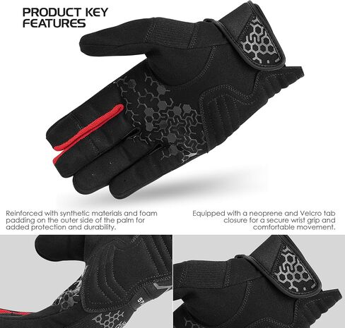 Motorcycle Gloves for Men, Synthetic Amara, 4 Way Stretch, Spartan, Men's Biker Gloves, Soft Metacarpal-Knuckle Protection, Riding Gloves, Touchscreen in Saudi Arabia