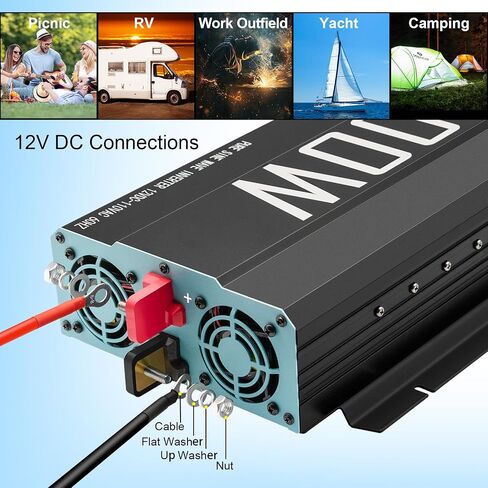 3500W Pure Sine Wave Inverter 12V DC to 110V AC Converter for Home, RV, Truck, Off-Grid Solar Power Inverter with Built-in 5V/2.1A USB, AC Hardwire Port, Remote Controller in Kuwait