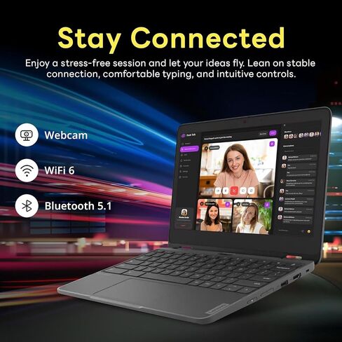 لينوفو 300e 11.6 بوصة جهاز كروم بوك بشاشة لمس 2 في 1 (إنتل N4020، ذاكرة الوصول العشوائي 4 جيجابايت، تخزين 32 جيجابايت، قلم ستايلس، كاميرا ويب)، متين ومقاوم للماء، كمبيوتر محمول قابل للتحويل للمنزل والتعليم، قلم IST، نظام تشغيل كروم in Saudi Arabia
