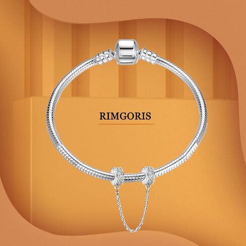 925 Sterling Silver for Women Bracelets Necklace Safety Chain Clips Heart Rose Gold Cup Airplane Planet Travel Easter Egg Dangle Charm in Kuwait