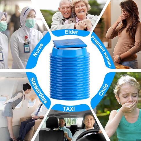 Vomit Bags Disposable - 60 Pack - 1000ml Portable Emesis Bags - Leak Resistant - Medical Grade Aircraft Sickness Car Travel Sickness Pregnant Women Children (60 Pack) in Saudi Arabia