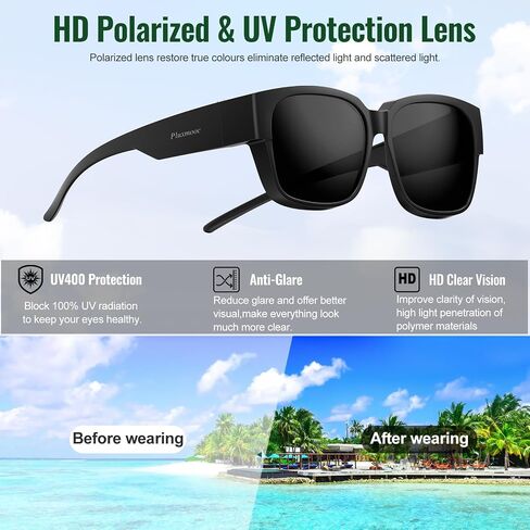 Fit Over Glasses Sunglasses for Women Men, Polarized Sunglasses for Cover Prescription Glasses with UV Protection in Saudi Arabia