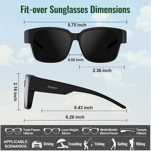 Fit Over Glasses Sunglasses for Women Men, Polarized Sunglasses for Cover Prescription Glasses with UV Protection in Saudi Arabia