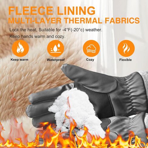 Winter Gloves for Men Women: Touch Screen Waterproof Windproof Warm Gloves with Thermal Lining for Running Cycling in Kuwait