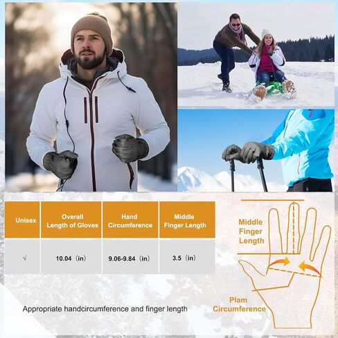 Winter Gloves for Men Women: Touch Screen Waterproof Windproof Warm Gloves with Thermal Lining for Running Cycling in Kuwait