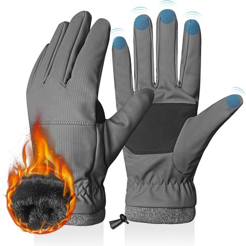 Winter Gloves for Men Women: Touch Screen Waterproof Windproof Warm Gloves with Thermal Lining for Running Cycling in Kuwait
