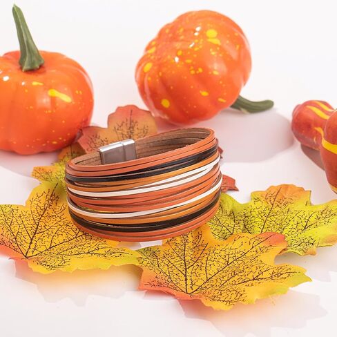 أساور هالوين جلدية أساور بوهو التفاف أساور الكفة القابلة للتكديس متعددة الأساور in Kuwait