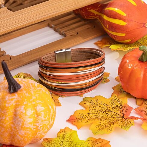 أساور هالوين جلدية أساور بوهو التفاف أساور الكفة القابلة للتكديس متعددة الأساور in Kuwait