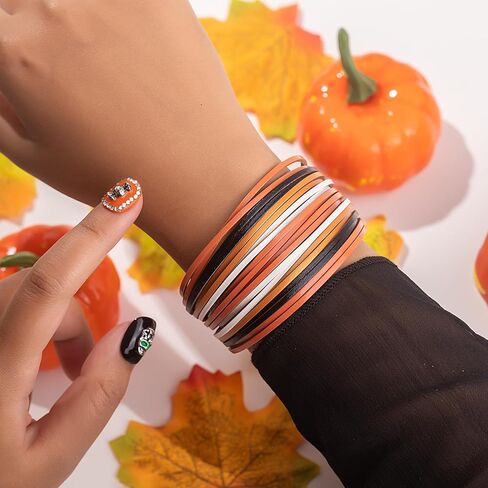 أساور هالوين جلدية أساور بوهو التفاف أساور الكفة القابلة للتكديس متعددة الأساور in Kuwait