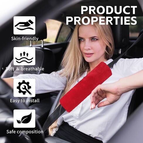 2 مساءً وسادات حزام مقعد السيارة غطاء الكتف ، وسادة حزام مقعد للسيارات لينة لحماية الرقبة والكتف ، واقي وسادة الكتف في السيارة العالمية للبالغين أطفال الرجال (رمادي أزرق) in Kuwait