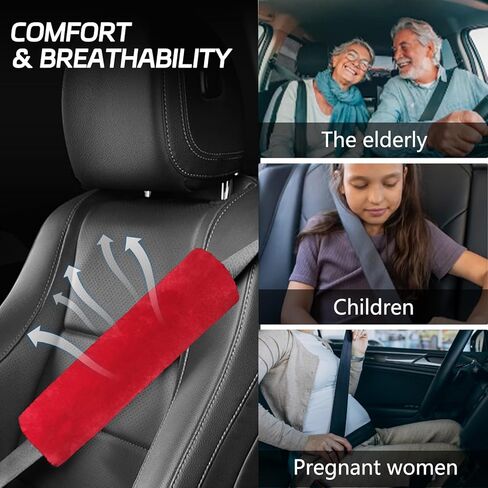 2 مساءً وسادات حزام مقعد السيارة غطاء الكتف ، وسادة حزام مقعد للسيارات لينة لحماية الرقبة والكتف ، واقي وسادة الكتف في السيارة العالمية للبالغين أطفال الرجال (رمادي أزرق) in Kuwait