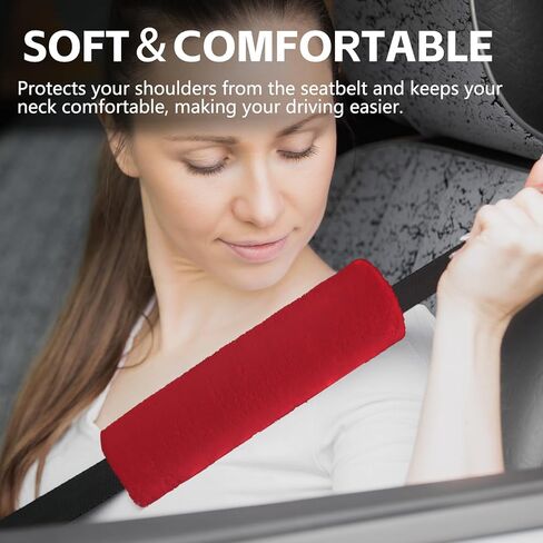 2 مساءً وسادات حزام مقعد السيارة غطاء الكتف ، وسادة حزام مقعد للسيارات لينة لحماية الرقبة والكتف ، واقي وسادة الكتف في السيارة العالمية للبالغين أطفال الرجال (رمادي أزرق) in Kuwait