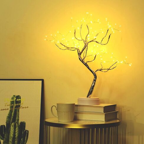 20" 108LED Fairy Sparkly Tree Lamp with Remote Control, USB&3AA Powered 8 Modes, DIY Bonsai Artificial Tree Lights, Fairy Spirit Tree Light for Bedrooms Desktop Christmas (Warm White) in Saudi Arabia