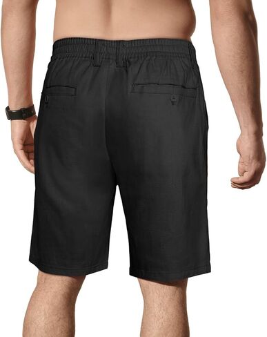 Hefanee Mens Cotton Linen Shorts عرضة 7 بوصة inseam شورت الصيف للرجال صالة الشاطئ in Kuwait
