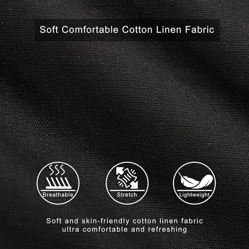 Hefanee Mens Cotton Linen Shorts عرضة 7 بوصة inseam شورت الصيف للرجال صالة الشاطئ in Kuwait