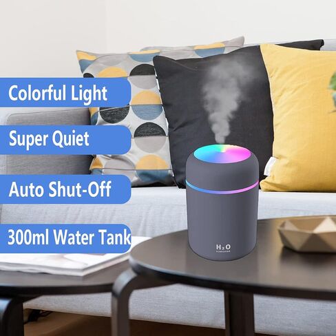 Colorful Cool Mini Humidifier, Essential Oil Diffuser, Aroma Essential USB Personal Desktop Humidifier for Car, Office Room, Bedroom etc,2 Adjustable Mist Modes (Navy Blue) in Saudi Arabia