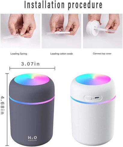 Colorful Cool Mini Humidifier, Essential Oil Diffuser, Aroma Essential USB Personal Desktop Humidifier for Car, Office Room, Bedroom etc,2 Adjustable Mist Modes (Navy Blue) in Saudi Arabia