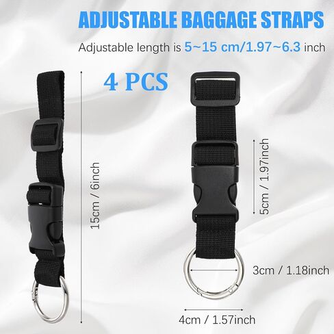 4pcs Add a Bag Luggage Straps,Strap for Suitcase,Adjustable Suitcase Belt Straps,Heavy Duty Suitcases Belt for Travel Make Your Hands Free,Bag Strap for Luggage in Kuwait