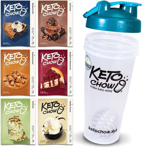 Keto Chow Essentials Kit - Keto Meal Replacement Shake Powder - Nutritionally Complete - Low Carb Shakes - Delicious Easy Meal Substitute - Protein Rich Keto Food You Choose The Fat - Single Meal in Saudi Arabia