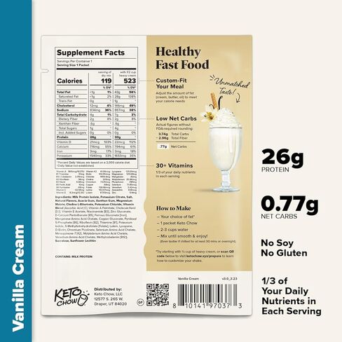 Keto Chow Essentials Kit - Keto Geak Replacement Shake Powder - Confully Carb - Low Carb Shakes - بديل لذيذ السهل وجبة - طعام كيتو غني بالبروتين تختار الدهون - وجبة واحدة in Kuwait