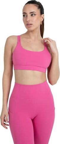 YITTY Active Women's Ultraluxe Strappy Medium Impact Bra, Athleisure, 4-Way-Stretch in Kuwait