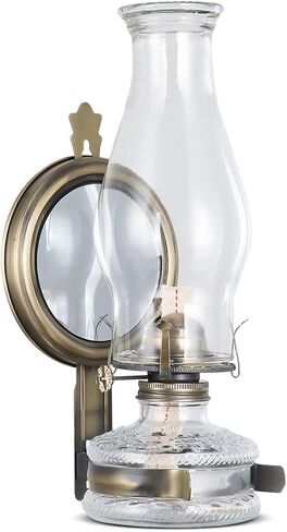 مصباح زيت كبير عتيقة جدار زجاجي كيروسين مصباح مصابيح زيت مثبتة على الجدار العتيقة للداخل الاستخدام مصباح الإضاءة في حالات الطوارئ مصباح إعصار ريفي مع 7/8 "فانوس زيت ويك in Kuwait