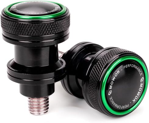 MOWOK FIT لـ KAWASAKI VULCAN S 650 Z750 Z750R Z750R NINJA 250 300 ZX6R ZX10R ZX12R ZX14R إكسسوارات الدراجات النارية M10 X1.25 SWANDARM SLIDERS SHILEDS (GREEN ، M10 X 1.25) in Kuwait