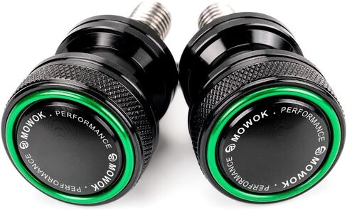 MOWOK FIT لـ KAWASAKI VULCAN S 650 Z750 Z750R Z750R NINJA 250 300 ZX6R ZX10R ZX12R ZX14R إكسسوارات الدراجات النارية M10 X1.25 SWANDARM SLIDERS SHILEDS (GREEN ، M10 X 1.25) in Kuwait