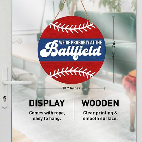HSNBT Baseball Front Door Decor, Baseball Sign Decor for Boys Room Porch Door Sport Wall Hanging Signs Decorations Gift for Baseball Player Boy Kid Lover Fan, Baseball Is My Favorite Season in Saudi Arabia