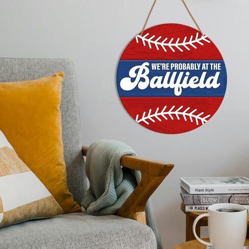 HSNBT Baseball Front Door Decor, Baseball Sign Decor for Boys Room Porch Door Sport Wall Hanging Signs Decorations Gift for Baseball Player Boy Kid Lover Fan, Baseball Is My Favorite Season in Saudi Arabia