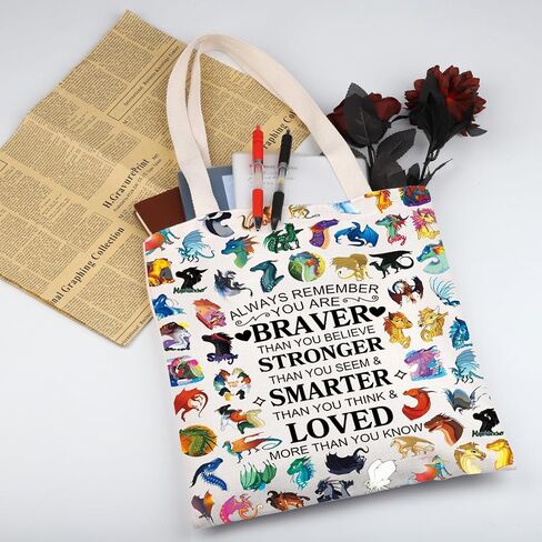 WSNANG Wings Dragon Darkstalker Tote Bag Dragon Tribes Novel Inspired Gift Dragon Tribes Shoulder Bag Dragon Merchandise in Saudi Arabia