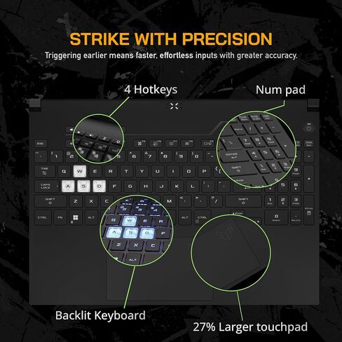 ASUS 2022 TUF Dash 15.6" 144Hz Gaming Laptop, Intel 12th Core i7-12650H, 40GB DDR5 RAM, 1TB PCIe SSD, NVIDIA GeForce RTX 3070 Graphics 8GB, Backlit Keyboard, Win 11 Pro, Black, 32GB USB Card in Saudi Arabia