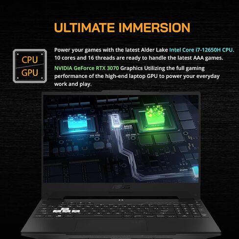 ASUS 2022 TUF Dash 15.6" 144Hz Gaming Laptop, Intel 12th Core i7-12650H, 40GB DDR5 RAM, 1TB PCIe SSD, NVIDIA GeForce RTX 3070 Graphics 8GB, Backlit Keyboard, Win 11 Pro, Black, 32GB USB Card in Saudi Arabia
