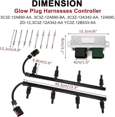 Glow Plug Harnesses Controller for 6.0L F250 F350 F450 F550 2003,PSLER 3C3Z-12A690-AA Motorsports Glow Plug Harness Compatible with 03 6.0 Powerstroke 3C3Z-12A342-AA in Saudi Arabia