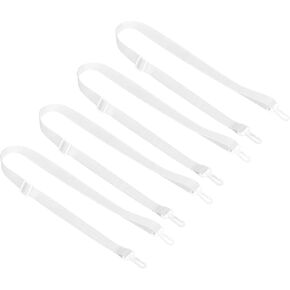 PATIKIL 125cm x 2cm Replacement Shoulder Strap, 4 Pack Adjustable Swivel Clips Hook Buckle Slide Crossbody Bag Belt for Water Bottle Carrier Sling Bag, White