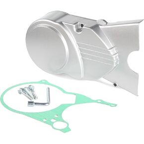 Pit Bike Engine Cover, Left Stator Cover with Gasket Bolts for 70 90 110 125cc Dirt Bike Engines(Silver)