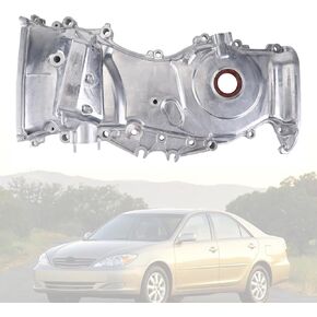 Engine Front Timing Cover Compatible for Toyota Camry 2002-2011 & Solara 2002-2008 & Highlander 2001-2007 2.4L Engine Timing Chain Cover Replaces# 11310-28070 1131028040 113100H011 - Aluminium