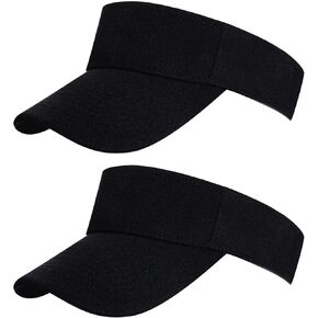 2 PCS Sport Sun Sun Visor Hats Wear Athletic Bisor Hat للنساء والرجال قبعات شاطئية قابلة للتعديل لبيسبول تنس غولف